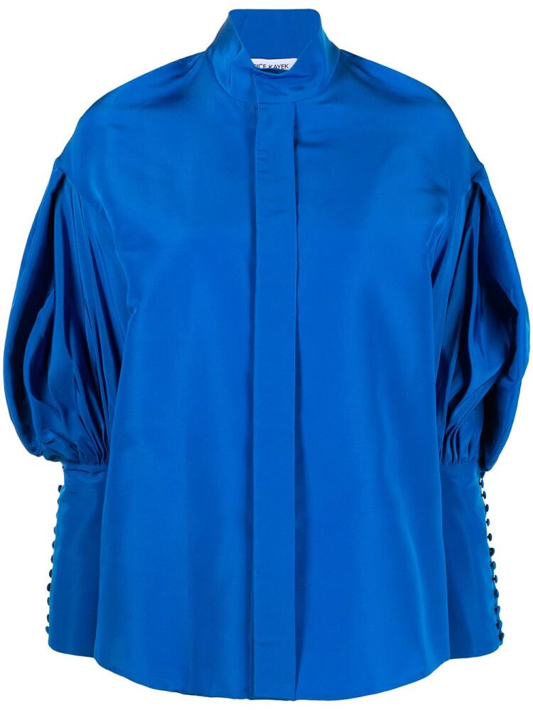 Dice Kayek high-neck poet sleeve shirt - Blue Cover