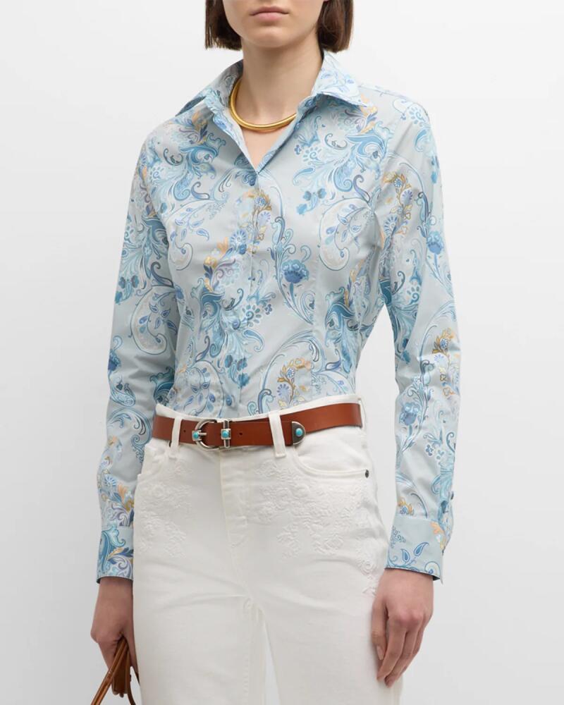 Etro Etch Paisley Long-Sleeve Cotton Shirt Cover