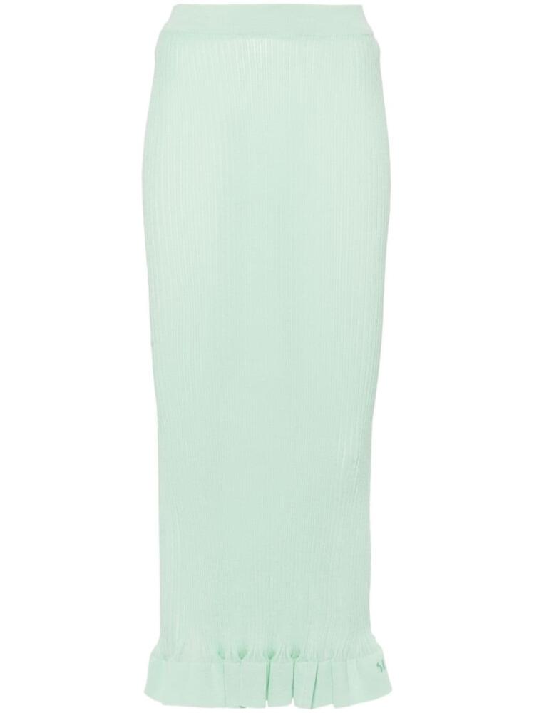 Sunnei semi-sheer ribbed long skirt - Green Cover