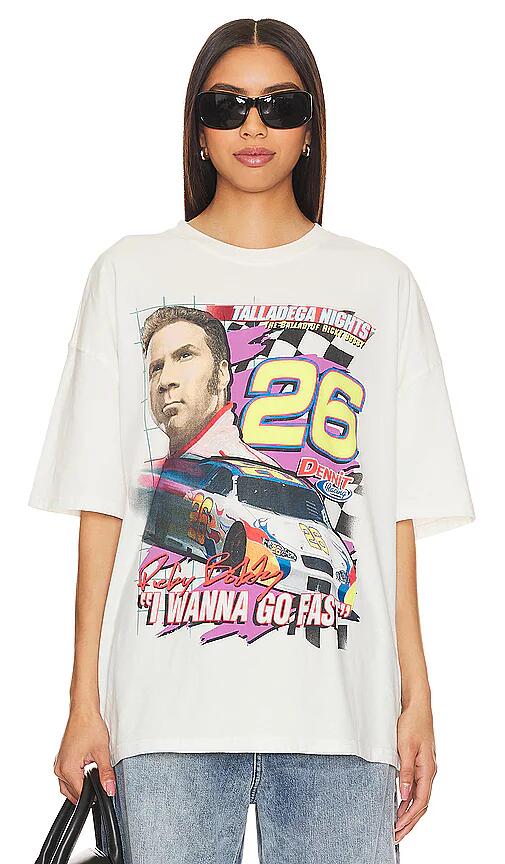 Philcos Talladega Nights I Wanna Go Fast Oversized Tee in Cream Cover