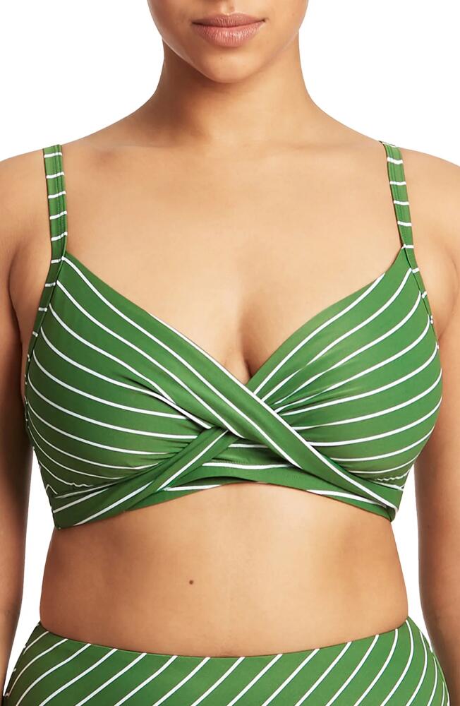 Sea Level Twist Front DD- & E-Cup Underwire Bikini Top in Green Cover