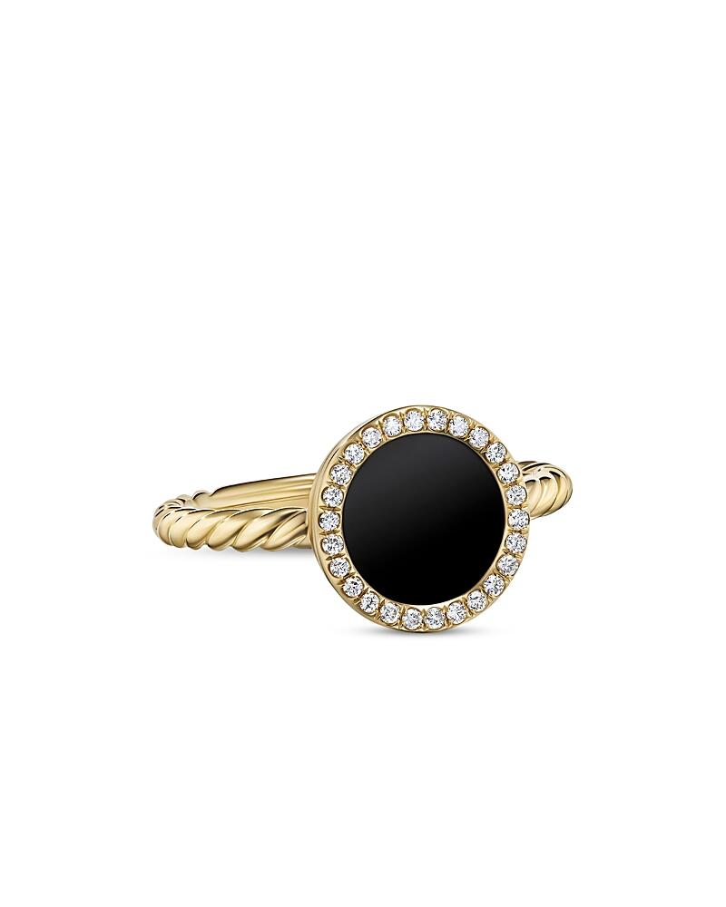 David Yurman Petite Dy Elements Ring in 18K Yellow Gold with Black Onyx & Pave Diamonds Cover