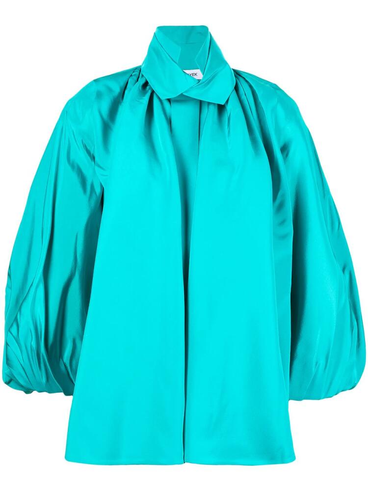 Dice Kayek puff-sleeve silk shirt - Blue Cover