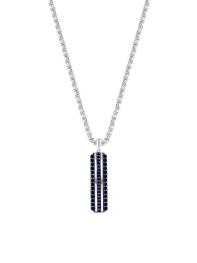 Effy Men's Sterling Silver & Sapphire Pendant Necklace Cover