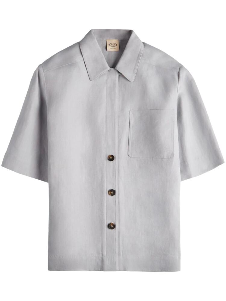 Tod's linen short-sleeve shirt - Grey Cover