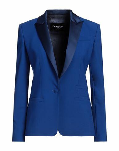 Dondup Woman Blazer Blue Polyester, Virgin Wool, Elastane Cover