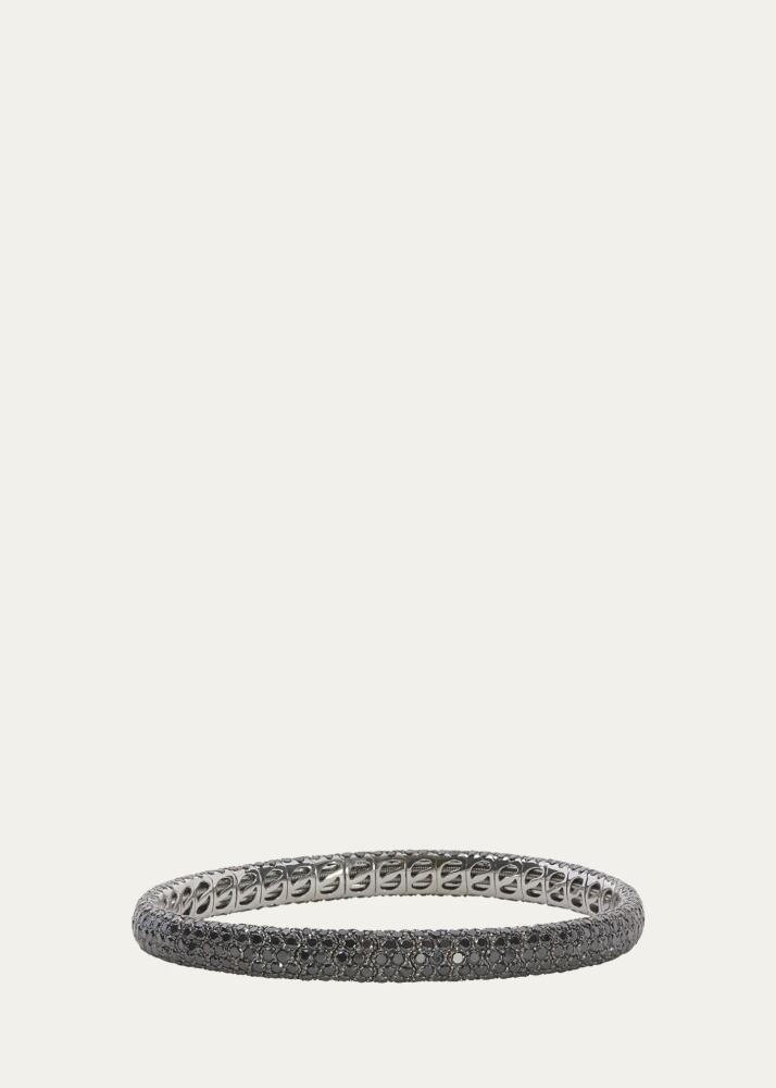 Sidney Garber 18K White Gold Pave Stretch Bracelet with Black Rhodium and Black Diamonds Cover