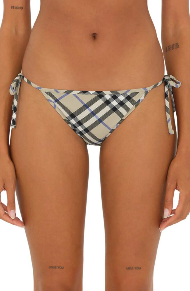 burberry Check String Bikini Bottoms in Lichen Ip Check Cover