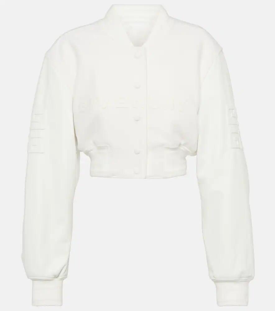 Givenchy Wool and leather cropped bomber jacket Cover