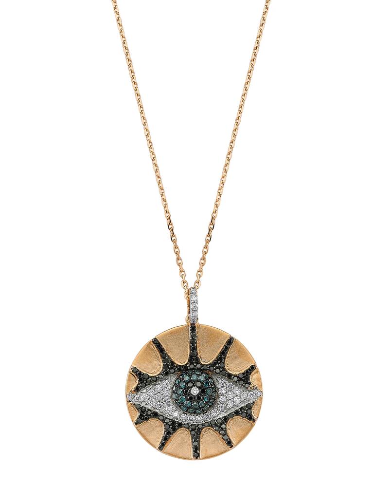 BeeGoddess Eye Light Multi-Diamond Disc Pendant Necklace Cover