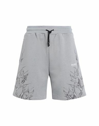 Phobia Archive Grey Shorts With Grey Lightning Man Shorts & Bermuda Shorts Grey Cotton Cover