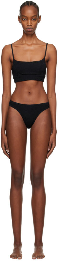 Bond-Eye Black Strap Saint Crop & Christy Bikini Cover