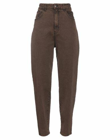 Liu •jo Woman Jeans Dark brown Cotton, Elastane Cover