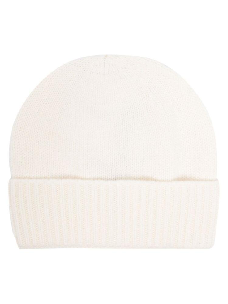 Lady Anne ribbed-knit cashmere beanie - White Cover