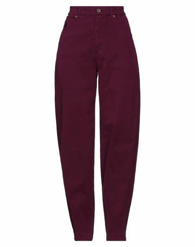 Avantgar Denim By European Culture Woman Pants Purple Cotton, Polyester, Elastane Cover