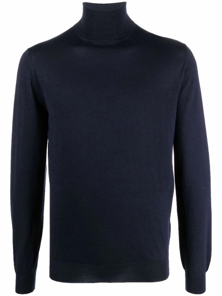 Dell'oglio fine knit roll neck jumper - Blue Cover