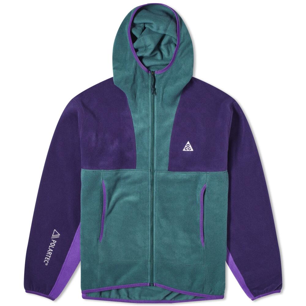 Nike Men's Acg Wolf Tree Full Zip Fleece in Deep Jungle/Purple Ink/Summit White Cover