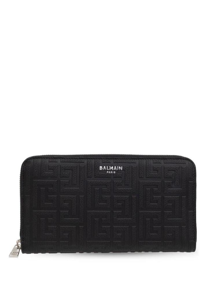 Balmain logo-print leather wallet - Black Cover