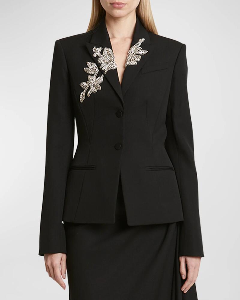 Erdem Crystal Single-Breasted Tailored Blazer Jacket Cover