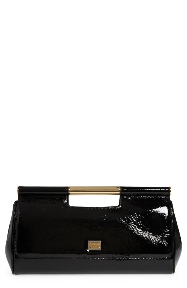 Dolce & Gabbana Large Sicily Clutch Handbag in Black Cover