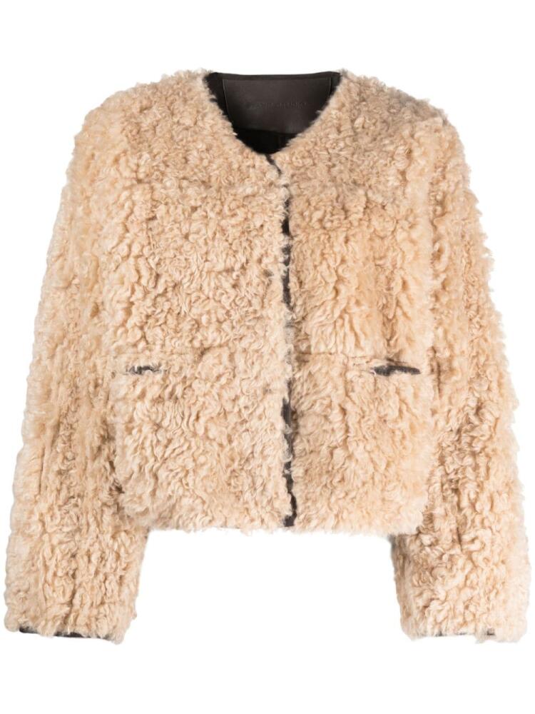 STAND STUDIO Charmaine reversible faux-shearling jacket - Neutrals Cover