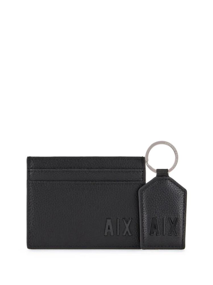 Armani Exchange logo-embossed cardholder set - Black Cover