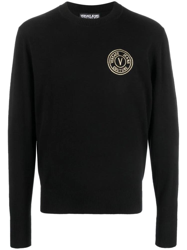 Versace Jeans Couture embroidered-logo knit jumper - Black Cover