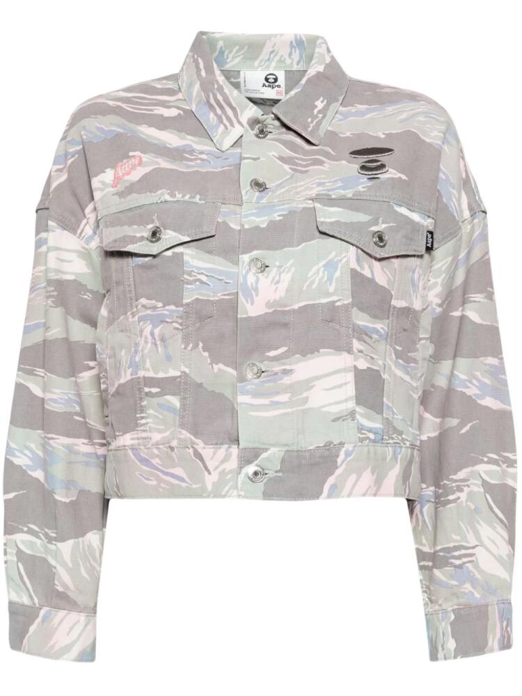 AAPE BY *A BATHING APE® camouflage-print cotton jacket - Grey Cover