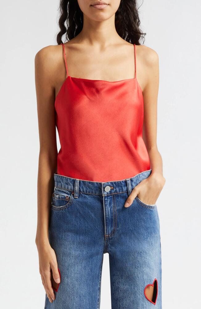 Alice + Olivia Harmony Satin Camisole in Bright Poppy Cover