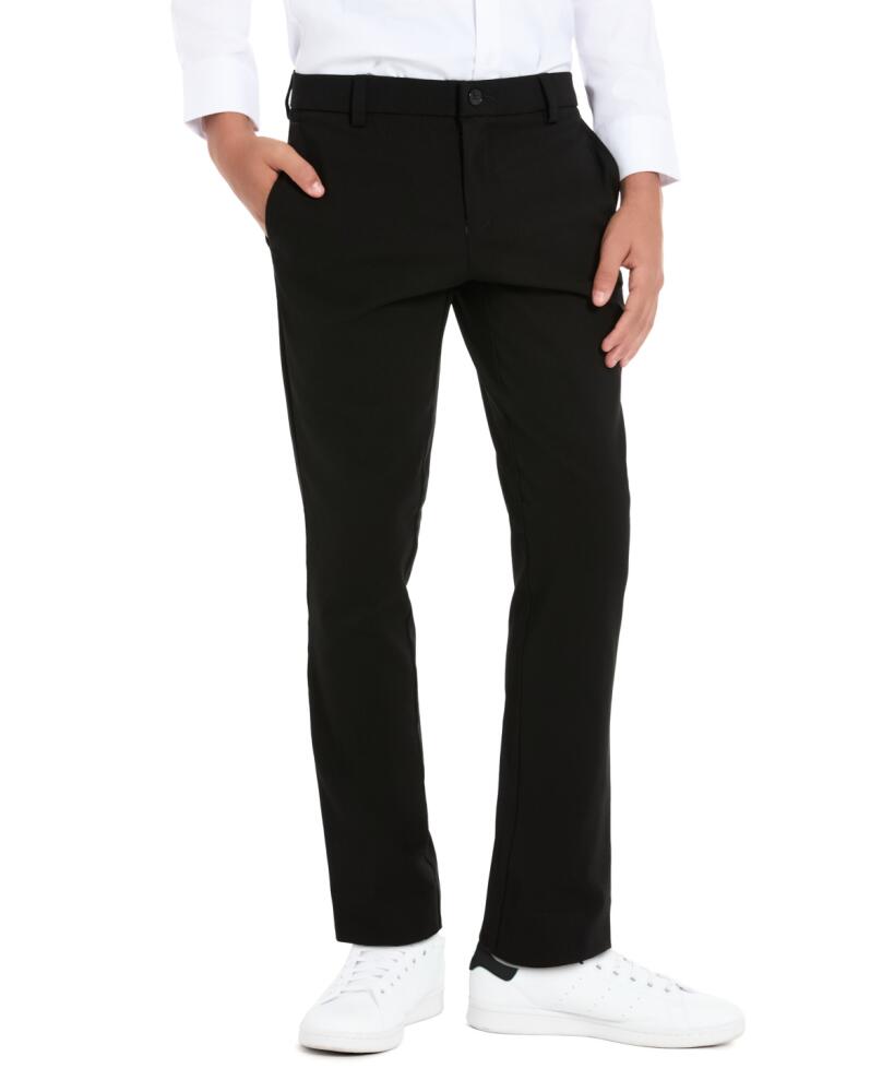 Michael Kors Big Boys Twill Classic Fit Machine Washable Stretch Dress Pants - Black Cover