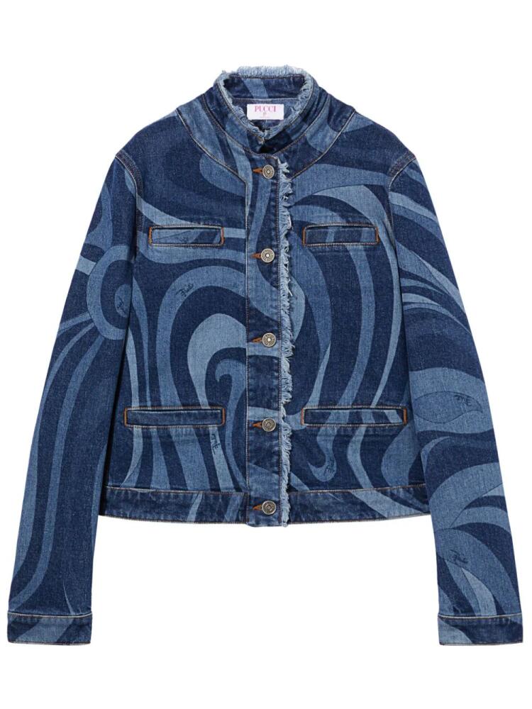 PUCCI Marmo-print denim jacket - Blue Cover