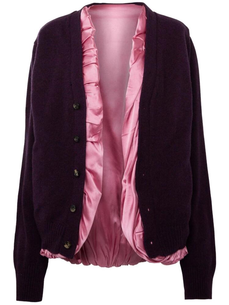 JW Anderson satin-lined cardigan - Purple Cover