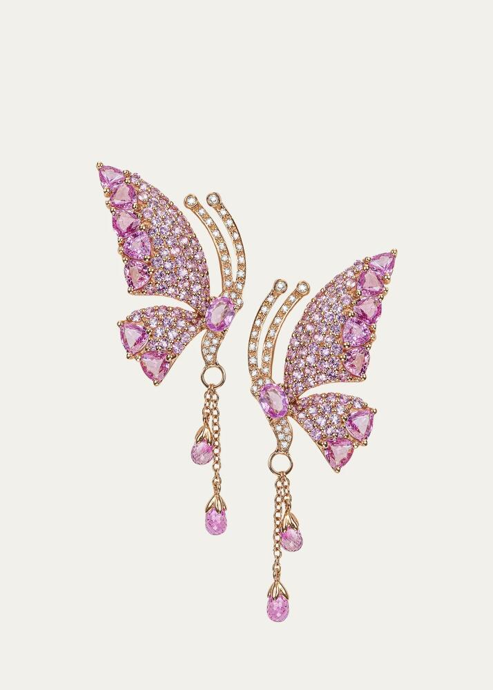 Stefere Rose Gold Pink Sapphire Earrings from The Butterfly Collection Cover