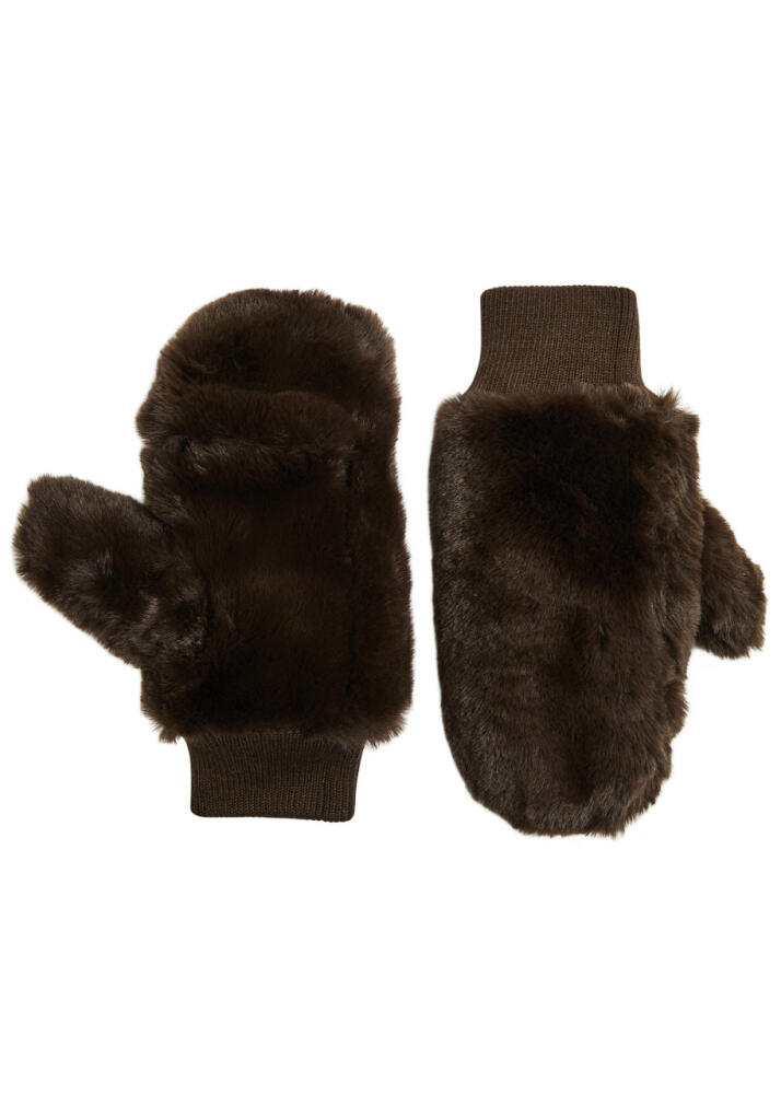 Jakke Mira Faux fur Mittens - Chocolate Cover