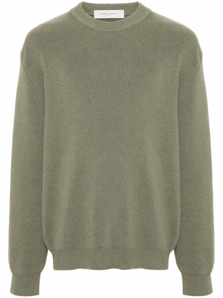 Golden Goose logo-embroidered ribbed jumper - Green Cover