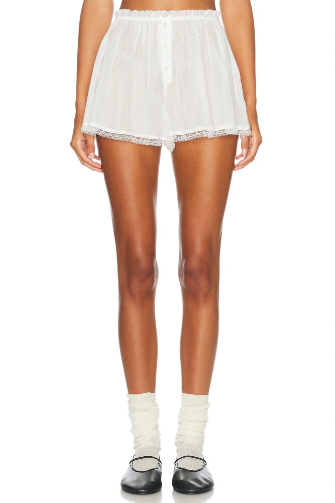 Helsa Voile Cheeky Shorts in Ivory Cover