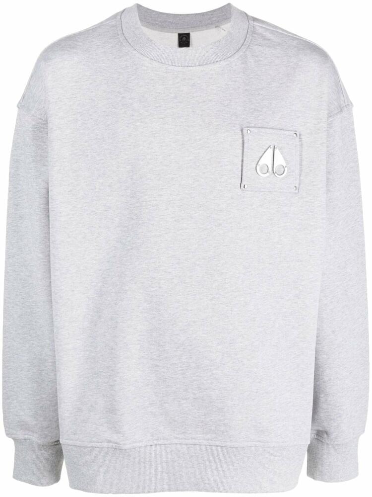 Moose Knuckles chest logo-patch detail sweatshirt - Grey Cover