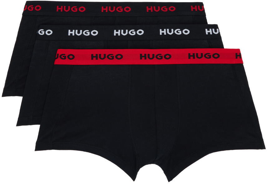 Hugo Three-Pack Black Logo Boxers Cover