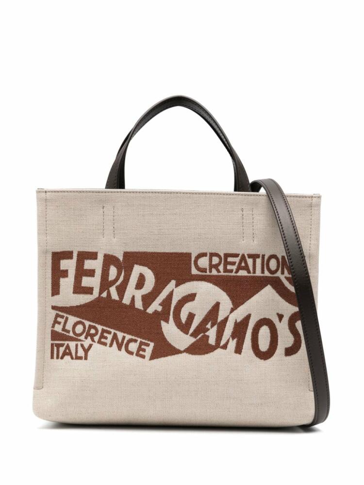 Ferragamo logo tote bag - Neutrals Cover