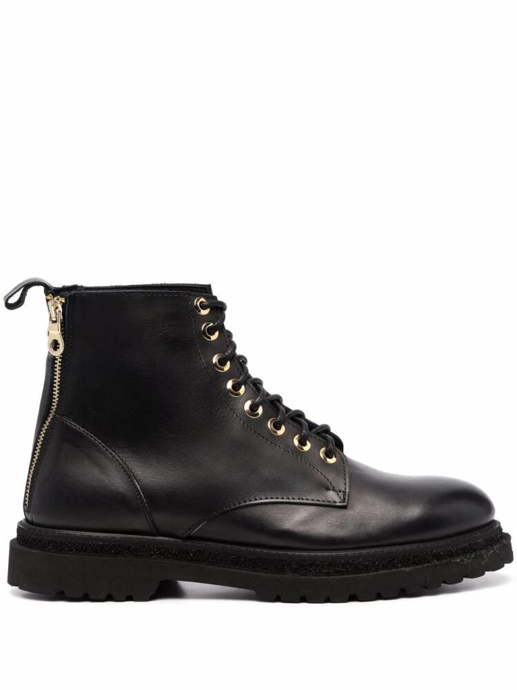 Giuliano Galiano zipped lace-up leather boots - Black Cover