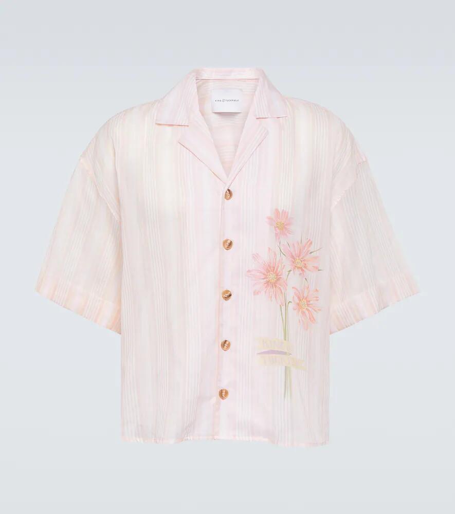 King & Tuckfield Floral oversized cotton bowling shirt Cover