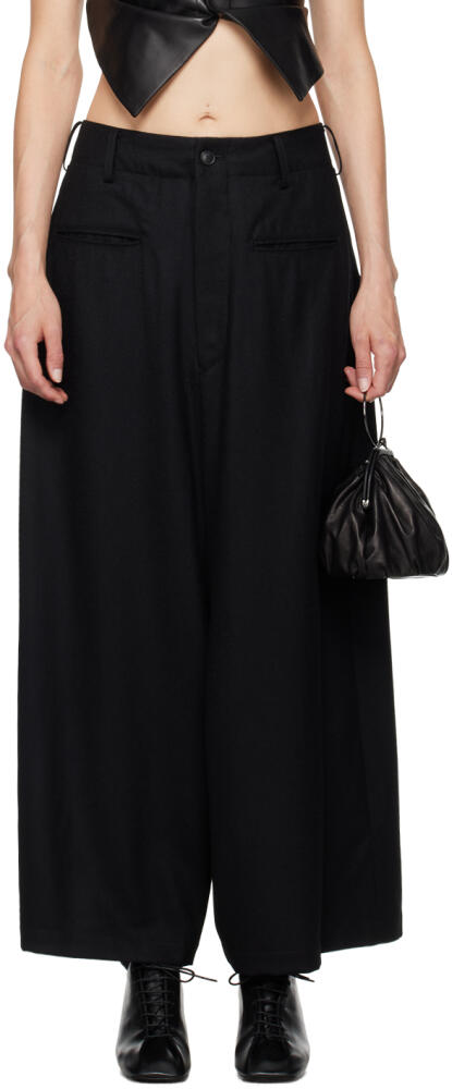 YOHJI YAMAMOTO Black R-Backside Flare Trousers Cover