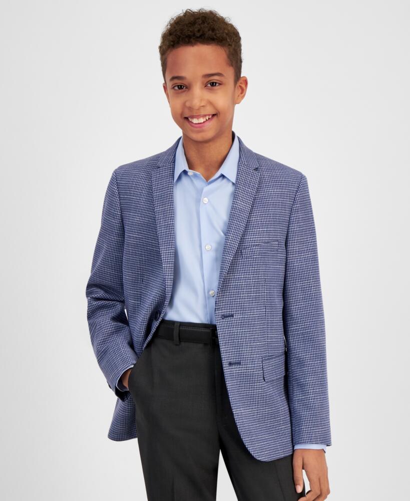 Michael Kors Big Boys Classic Fit Stretch Suit Jacket - Blue, Brown Cover