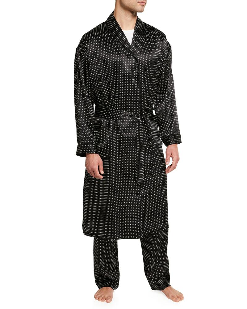 Majestic International Men's Silk Dot Shawl Robe Cover