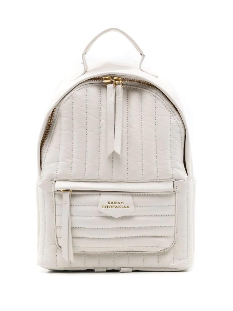 Sarah Chofakian Mochila matelassé quilted backpack - White Cover