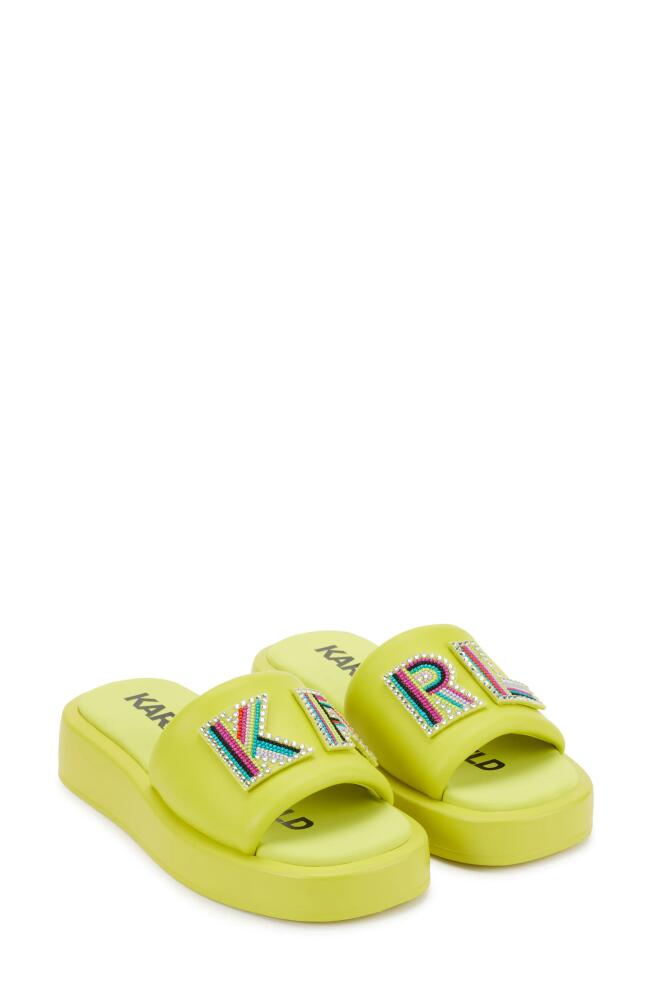 Karl Lagerfeld Paris Opal Platform Slide Sandal in Apple Green Cover