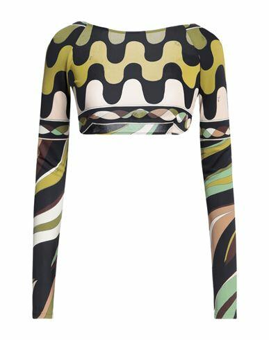 Pucci Woman Top Black Viscose, Silk Cover