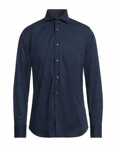 Caliban Man Shirt Navy blue Cotton Cover