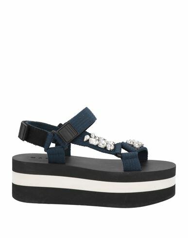 Marni Woman Sandals Navy blue Textile fibers Cover