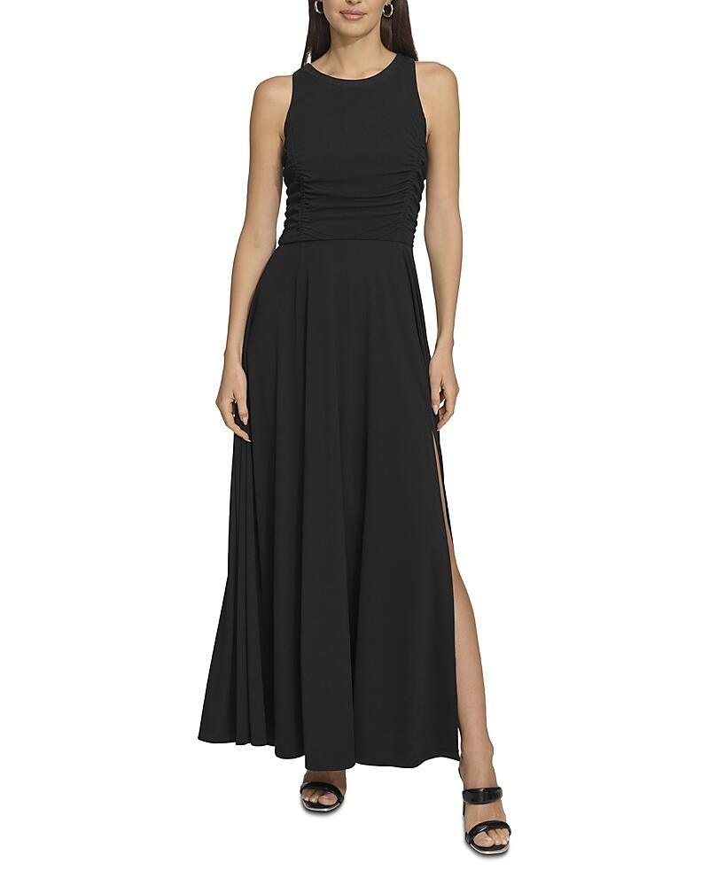 Dkny Round Neck Ruched Side Slit Dress Cover